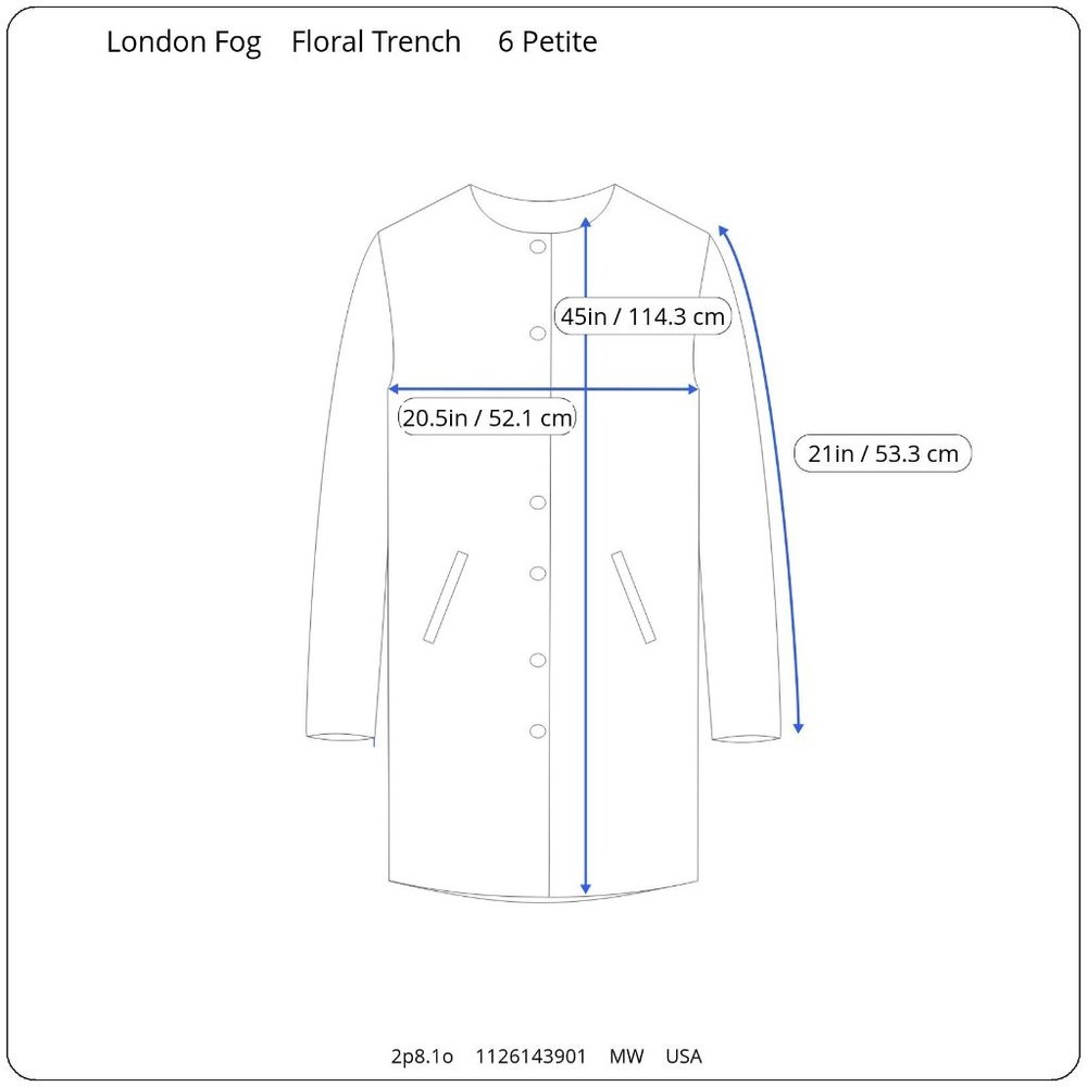 London Fog Vintage 1990's Abstract Wool Lined Long Trench Rain Coat 6 Petite - Picture 8 of 8